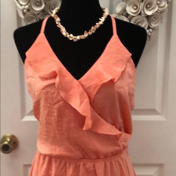 Coral Sexy strappy highlow dress - Picture 2 of 8